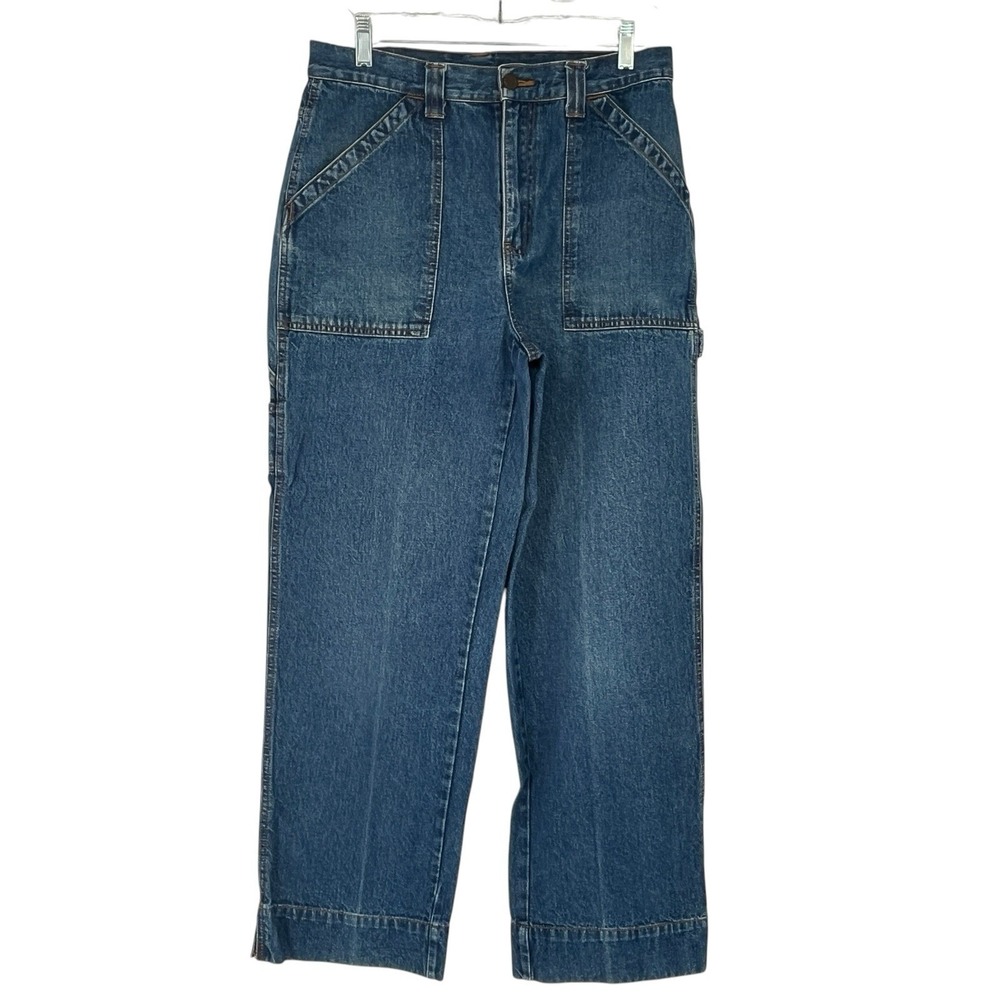 Vintage Bill Blass Jeans  Size 8 High Rise Straight Leg Blue Denim Carpenter
